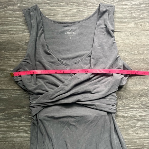 Athleta Gray Sleeveless Twist Front A Line Knee Length Sporty Sundress Size S - Picture 4 of 5